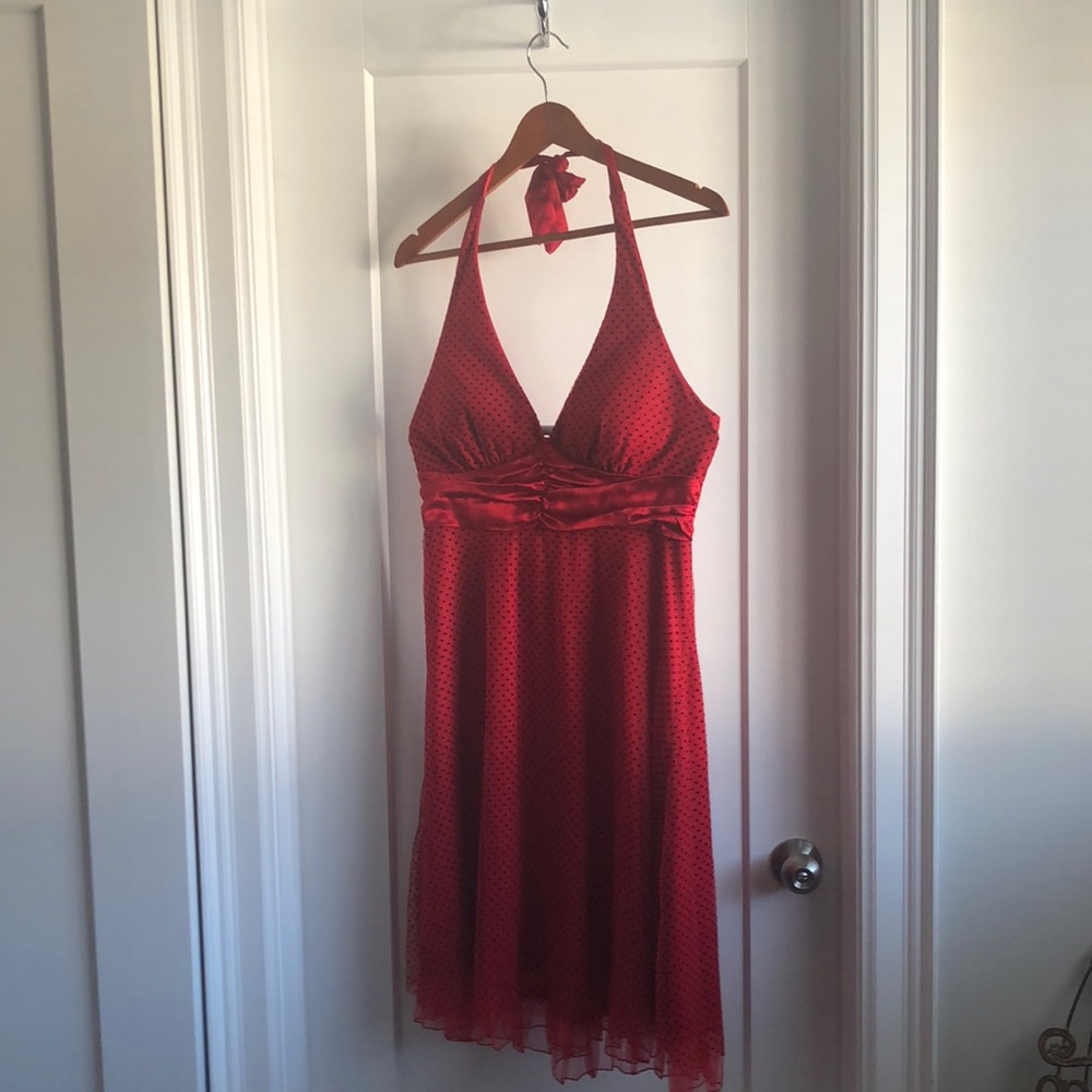 Le Chateau -Vintage-Polka dot halter dress- Medium